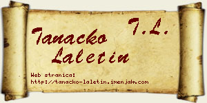 Tanacko Laletin vizit kartica